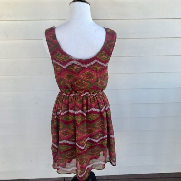 Band Of Gypsies Print Dress Sz S - Picture 2 of 6